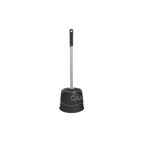 escobillero wc negro escobilla mango metalico soporte