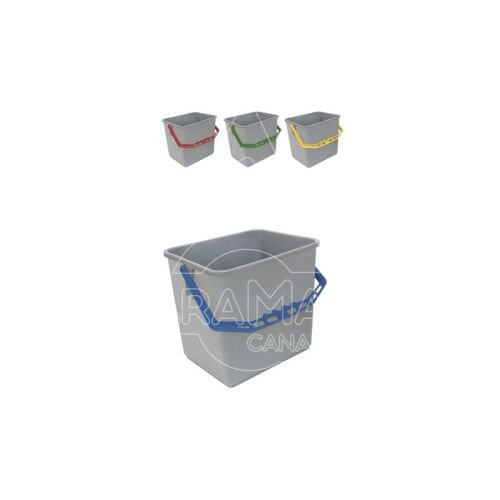 cubeta 6 l cuadrada gris asa plastico color