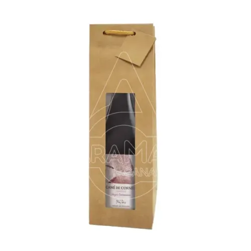 bolsa botella vino ventana kraft