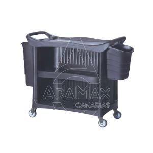 12 04191 carro camarera black cerrado 3 bandejas 53x138x94cm aramax canarias