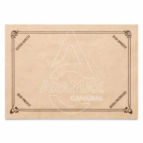 mantelin cortado papel kraft grabado bon apetit