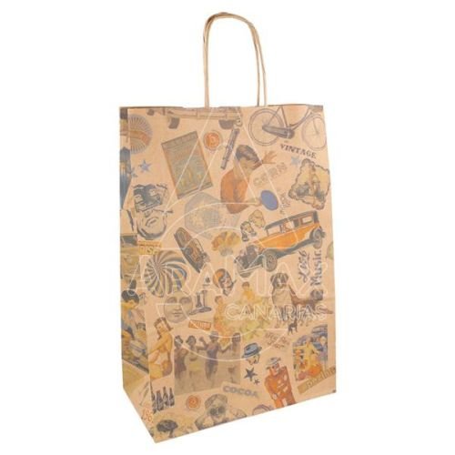 BOLSA CON ASA RIZO VINTAGE 20 10X29CM  250 UNID