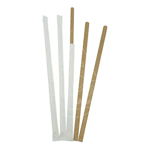 Canita papel recta enfundada color Kraft 6x200 mm