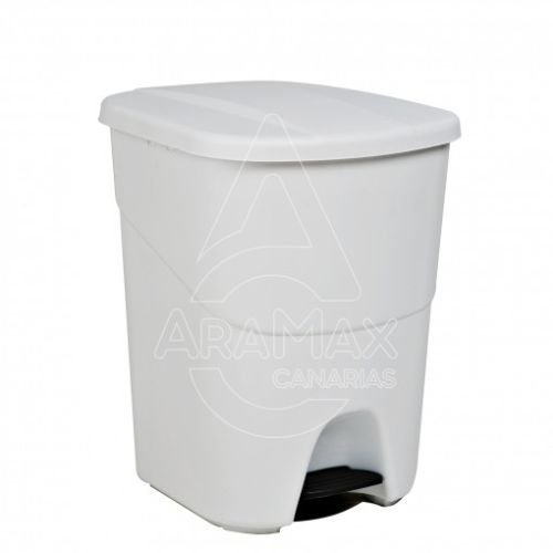 PAPELERA CONTENEDOR PEDALBIN BLANCA 40L  DE RECICL