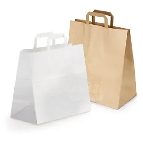 bolsa kraft base ancha take away asas planas marr blanco OFF ES 0647
