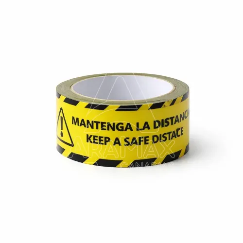 rollo adhesivo mensaje proteccion distancia de seguridad canarias