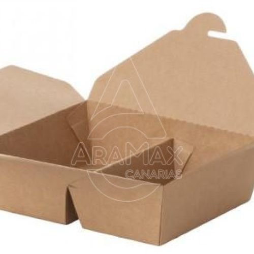 CAJA KRAFT TAKE AWAY 2/C 170x140x60MM  1300ML  5