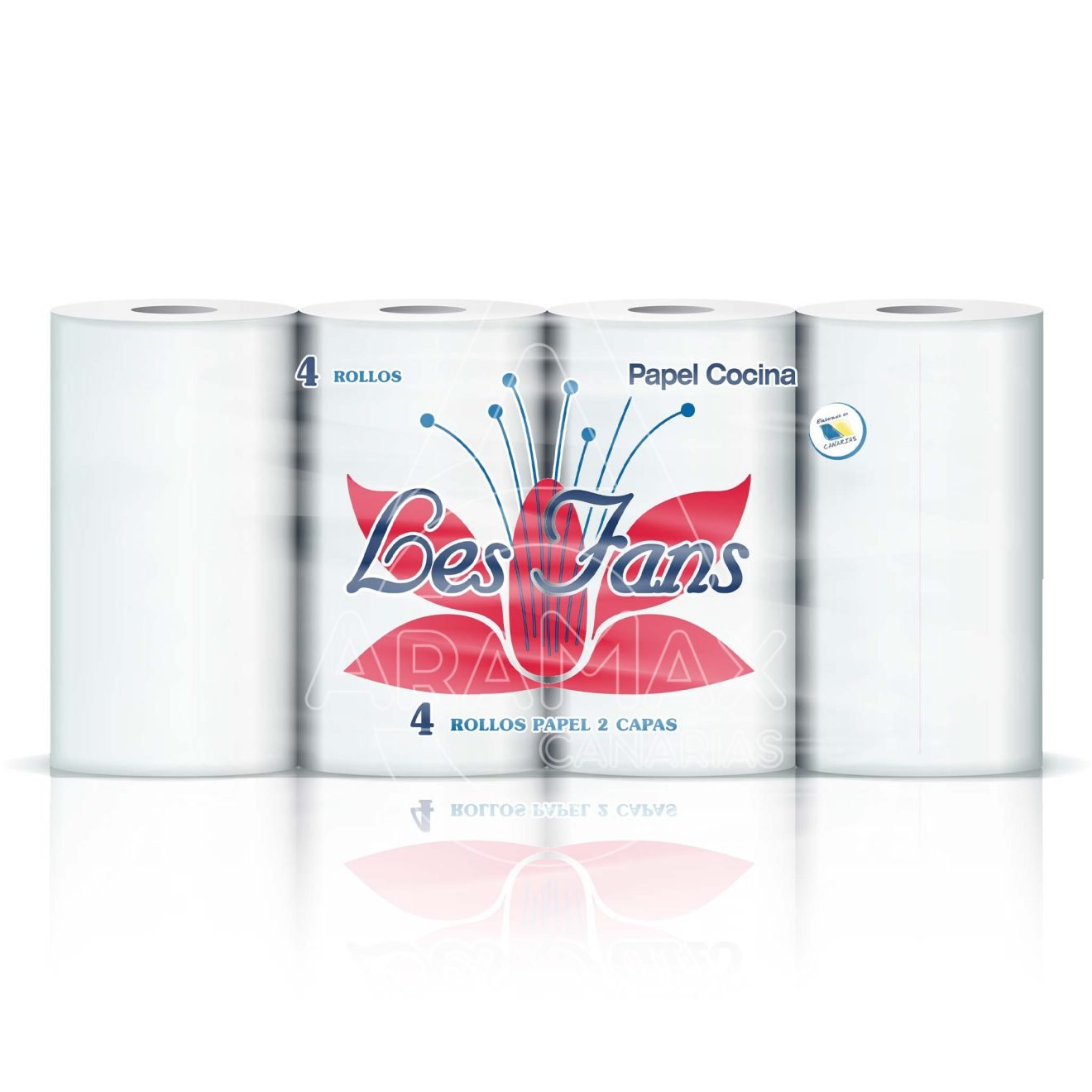 01 10010 PAPEL COCINA LES FANS SENCILLO 4 ROLLOS aramax canarias