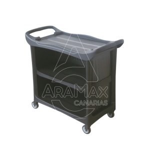 12 04190 carro camarera black cerrado 3 bandejas 53x112x94cm aramax canarias