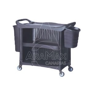 12 04191 carro camarera black cerrado 3 bandejas 53x138x94cm aramax canarias