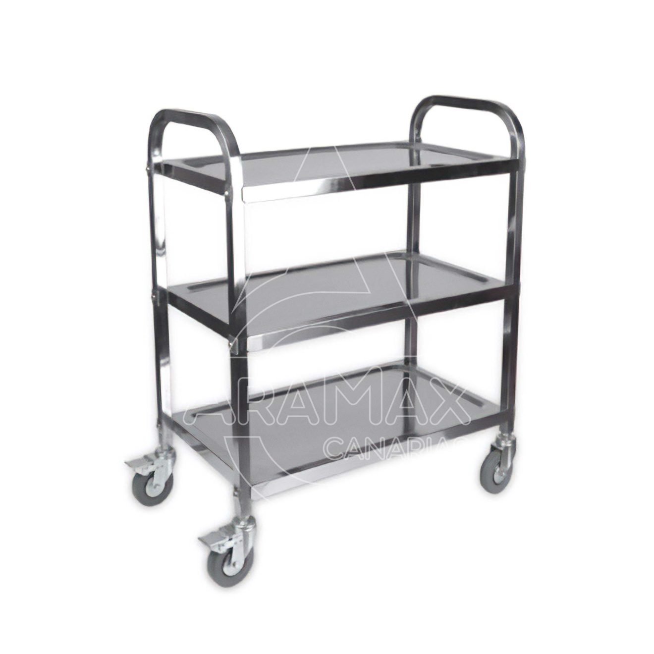 12 04227 carro camarera inox 3 bandejas 50x95x90cm aramax canarias