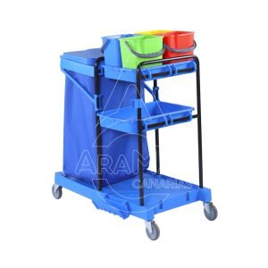 12 04240 carro billy 4 cubetas 6l tapa saco 120l 65x95x85cm aramax canarias