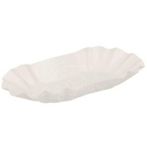 BANDEJA OVAL CARTÓN ONDULADO PORCIONES 16x9x3CM 25
