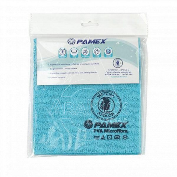 BAYETA MICROFIBRA PVA AZUL 38x35CM  PACK 5  UNID