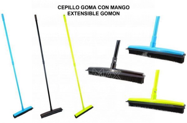 CEPILLO GOMON NEGRO CON MANGO EXTENSIBLE 130CM  UN