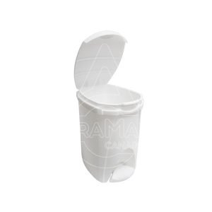 CUBO PAPELERA BAÑO 8L  CON PEDAL TAPA ABATIBLE 