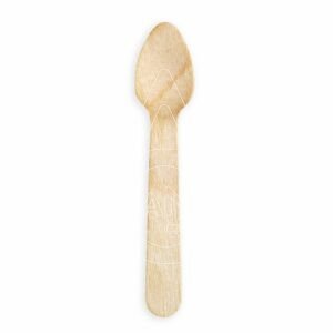 CUCHARA POSTRE MADERA BIODEGRADABLE 125MM 100 UNID