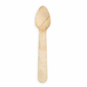 CUCHARA POSTRE MADERA BIODEGRADABLE 125MM 100 UNID
