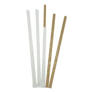 Canita papel recta enfundada color Kraft 6x200 mm