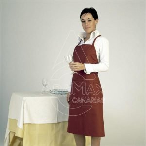 DELANTAL CON PETO  BOLSILLO 75X90 BURDEOS 1 UNID 