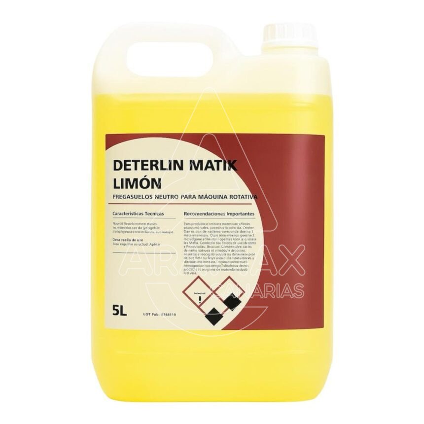 DETERLIN MATIK LIMÓN 5K  FREGASUELOS NEUTRO PARA M