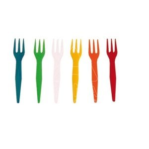 MINI TENEDOR DE MAÍZ DE COLORES 85MM 500 UNID   C/