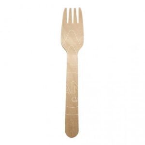 TENEDOR MADERA BIODEGR ENCERADA 160MM 100 UNID C