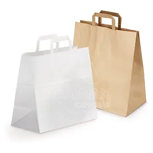 bolsa kraft base ancha take away asas planas marr blanco OFF ES 0647