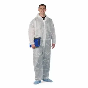 buzo epi profesional completo uso laboratorio hospitalario sistema proteccion blanco