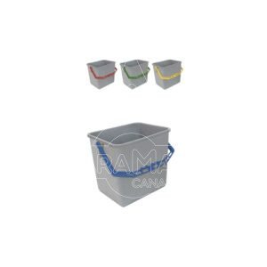 cubeta 6 l cuadrada gris asa plastico color