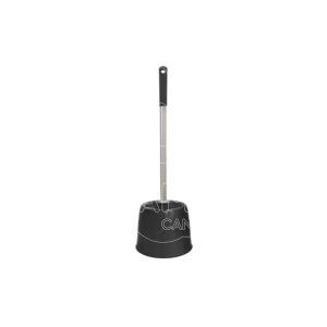escobillero wc negro escobilla mango metalico soporte