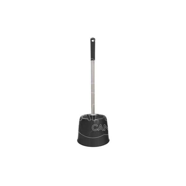 escobillero wc negro escobilla mango metalico soporte