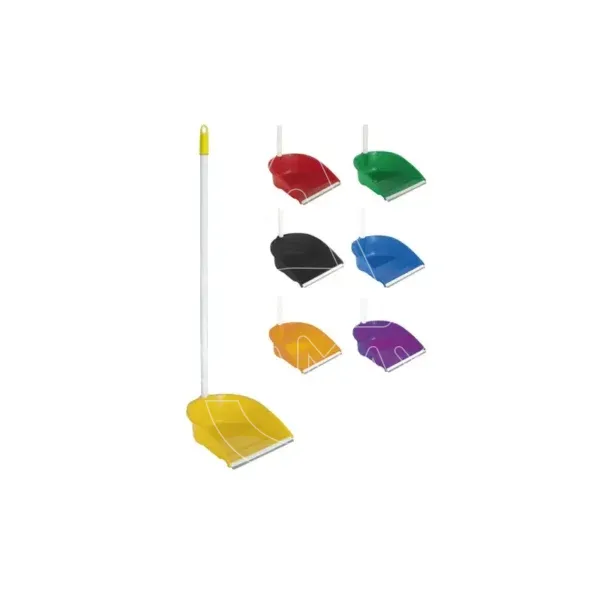 recogedor con palo neo c goma c rosca amarillo