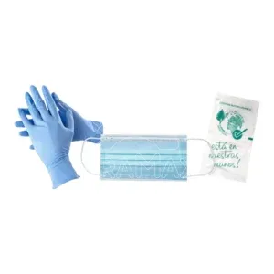 set proteccion completoguantes nitrilo mascarilla gel monosis hidroalcoholico